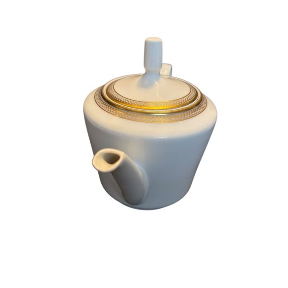 Vintage White and Gold Trim Kahla Porcelain Tea Pot / teapot 7.5x9 - Picture 6 of 16